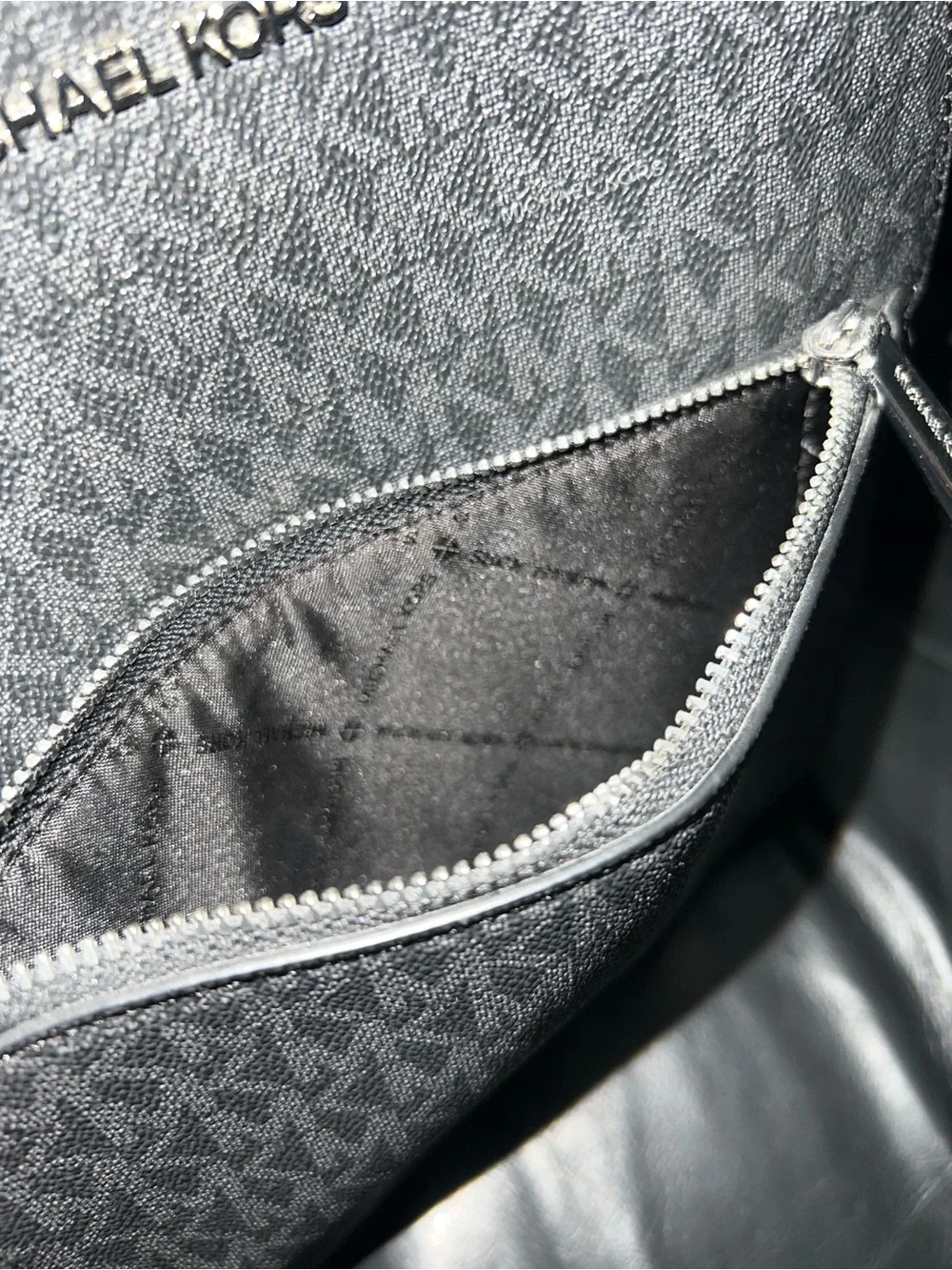 Michael Kors Black & Gray Signature Backpack